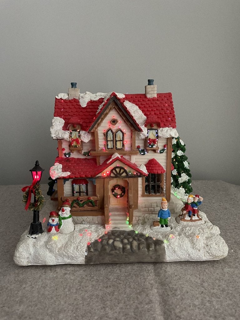 Verlicht kersthuis met lichtjes, Diversen, Kerst, Ophalen of Verzenden, Gebruikt