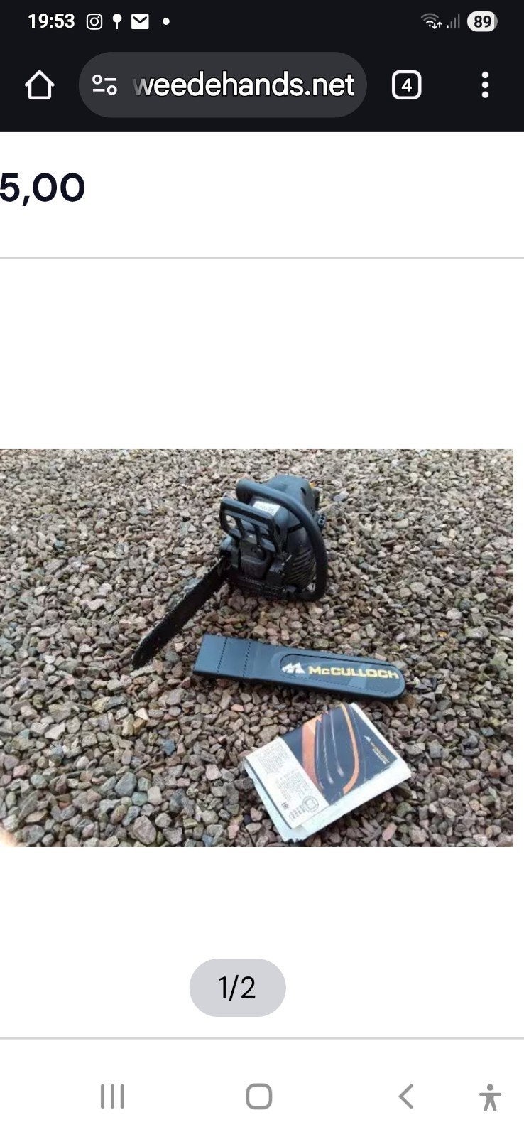McCulloch Kettingzaag, Ophalen, 70 mm of meer, 600 tot 1200 watt, Zo goed als nieuw
