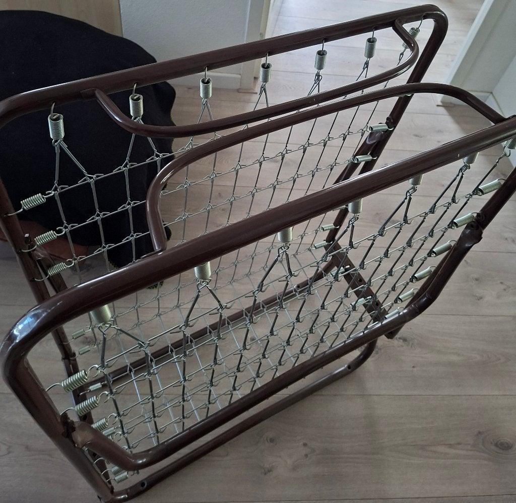 Opklapbed eenpersoons 80x190 (metalen), Ophalen, Eenpersoons, Bruin, 190 cm of minder