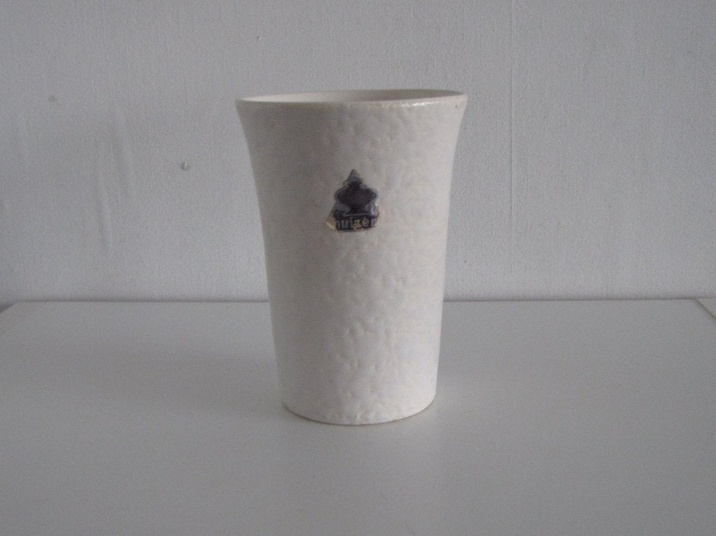 Potterie Huizen vaas cremekleur met gewolkt patroon, Antiek en Kunst, Ophalen