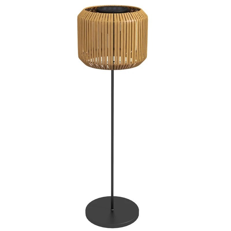 Outsunny Rieten Buitenlamp, Zonne Tuinlamp,  Aan/Uit,, Ophalen of Verzenden, Zo goed als nieuw, Minder dan 100 cm