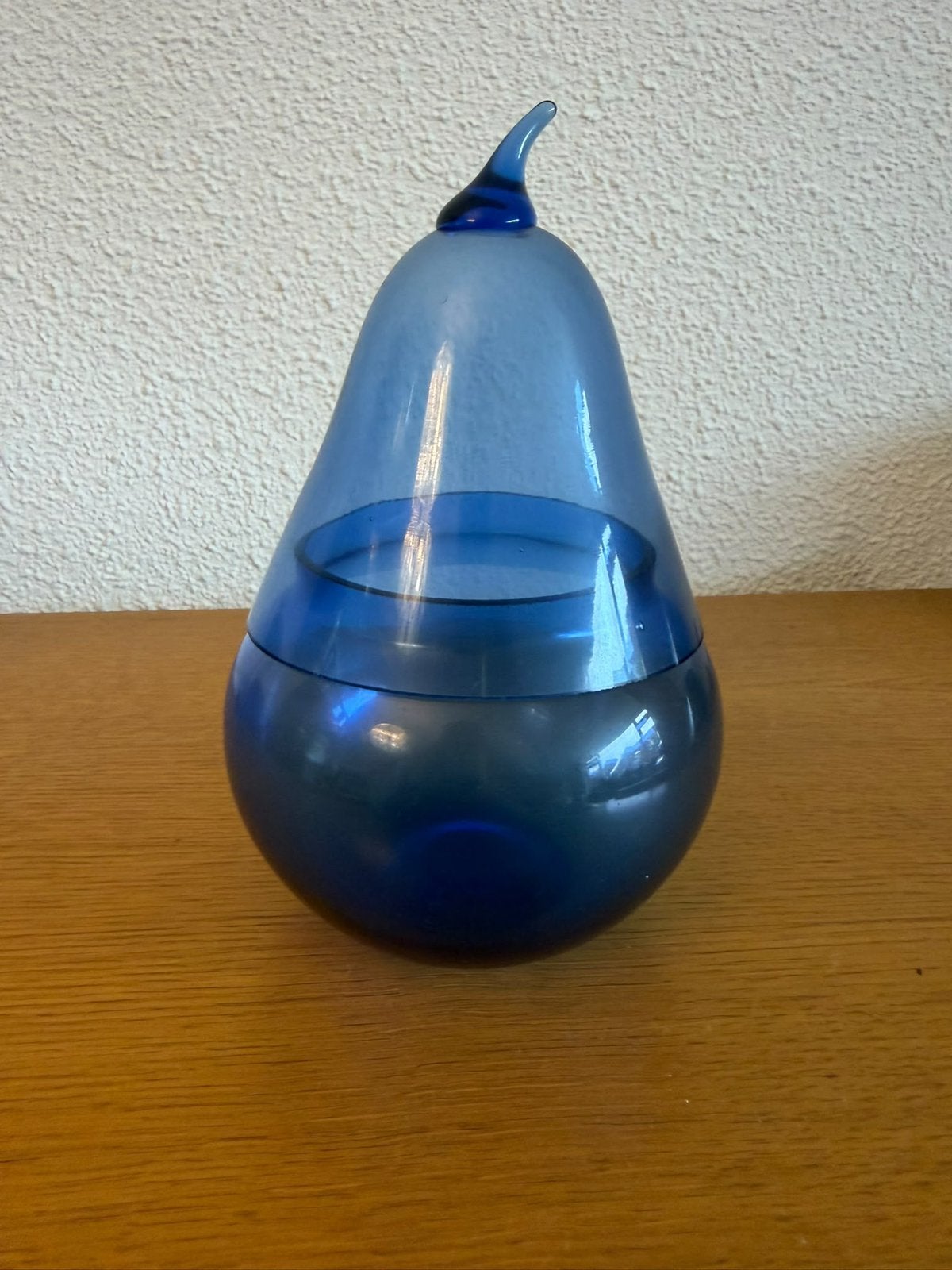 Kobalt blauwe glazen snoeppot/suikerpot peervormig, Ophalen, Zo goed als nieuw, Overige typen