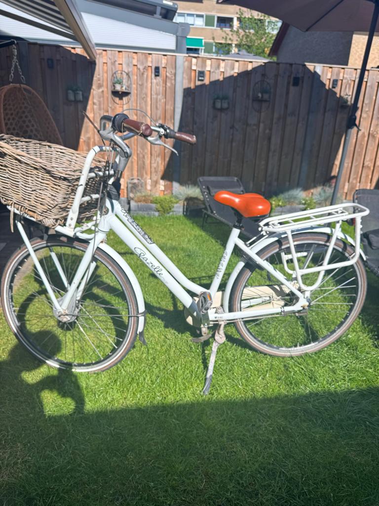Gazelle Miss Grace damesfiets met mand - Wit, Ophalen, Gebruikt, Versnellingen, 50 tot 53 cm