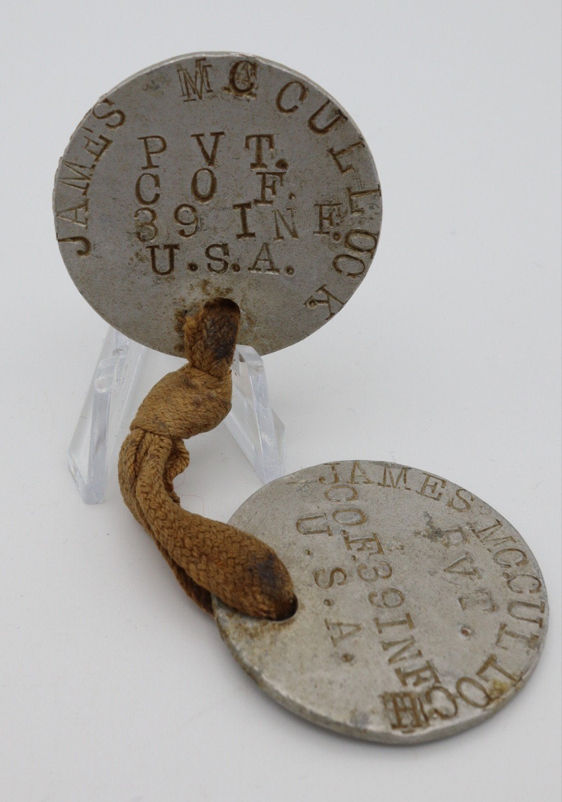 US WWI 4th Infantry Division Dog Tags, Verzamelen, Ophalen of Verzenden, Landmacht, Amerika, Embleem of Badge