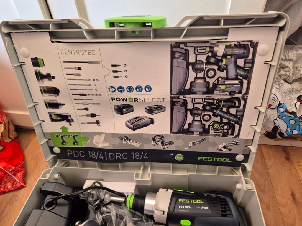 Festool PDC 18/4 Li-ion Accuboormachine met 2 accu's, 600 watt of meer, Ophalen of Verzenden, Variabele snelheid, Zo goed als nieuw