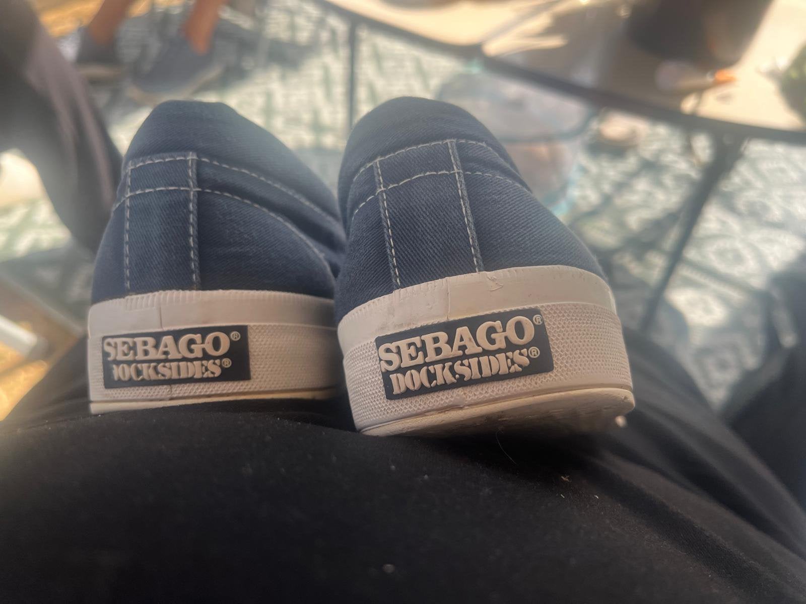 Vintage Sebago Docksides Canvas Sneakers - Maat 43 (US 9W), Ophalen of Verzenden, Zo goed als nieuw, Blauw