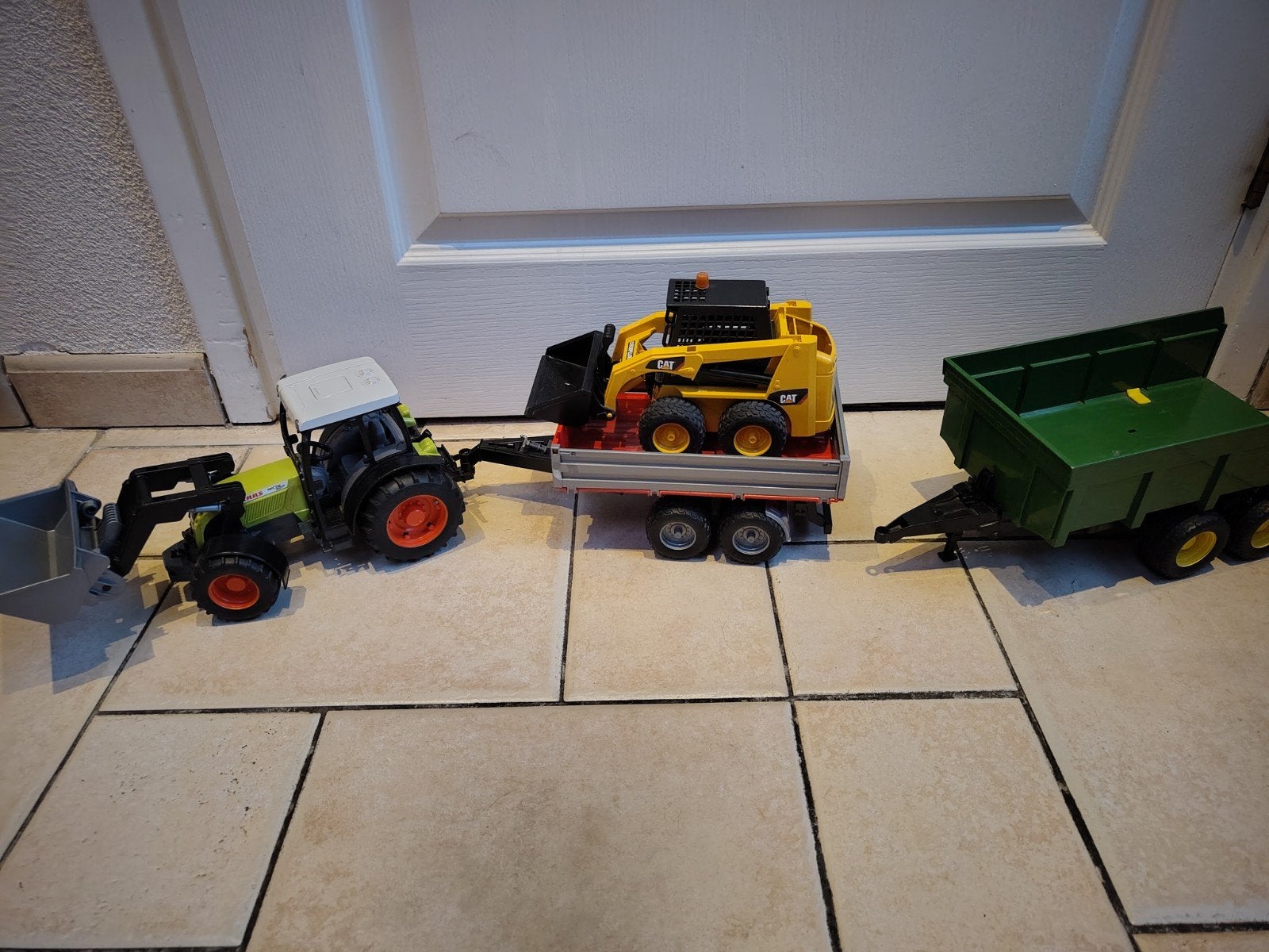 bruder: Tractor, graafmachine en aanhangers, Ophalen of Verzenden, Gebruikt