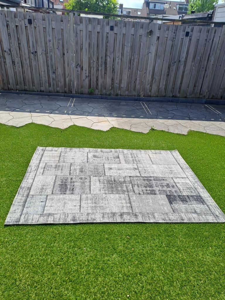 Modern grijs vloerkleed, Huis en Inrichting, Ophalen, Gebruikt, 150 tot 200 cm, 200 cm of meer