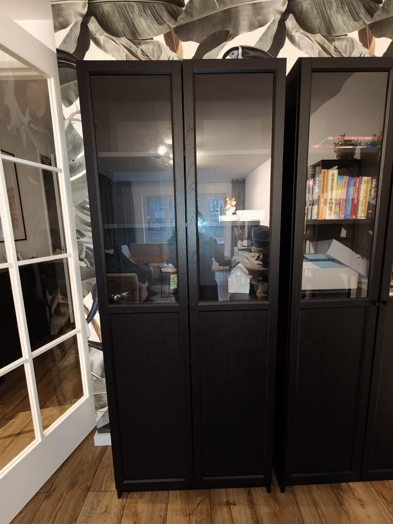 IKEA Billy Bookcase – Black, Ophalen, 200 cm of meer, 50 tot 100 cm, Zo goed als nieuw