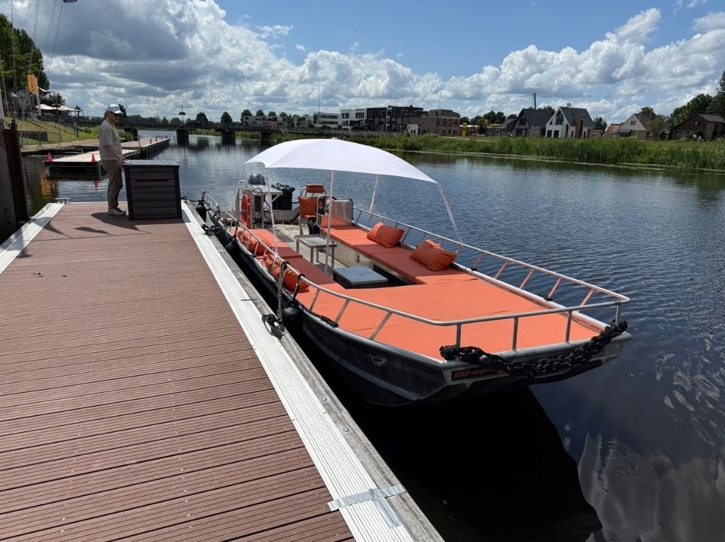 Aluminium platbodem Werkboot Eventboot, Ophalen, Gebruikt, 70 pk, Aluminium