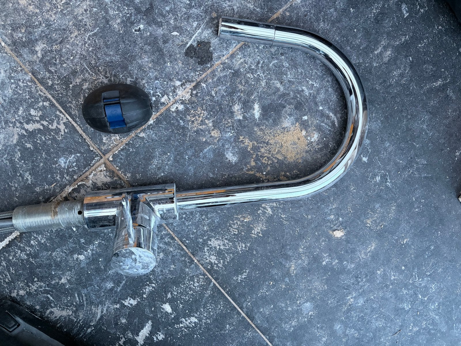 Grohe mengkraan met uittrekbare handdouche, Ophalen of Verzenden, Gebruikt, Chroom, Kraan