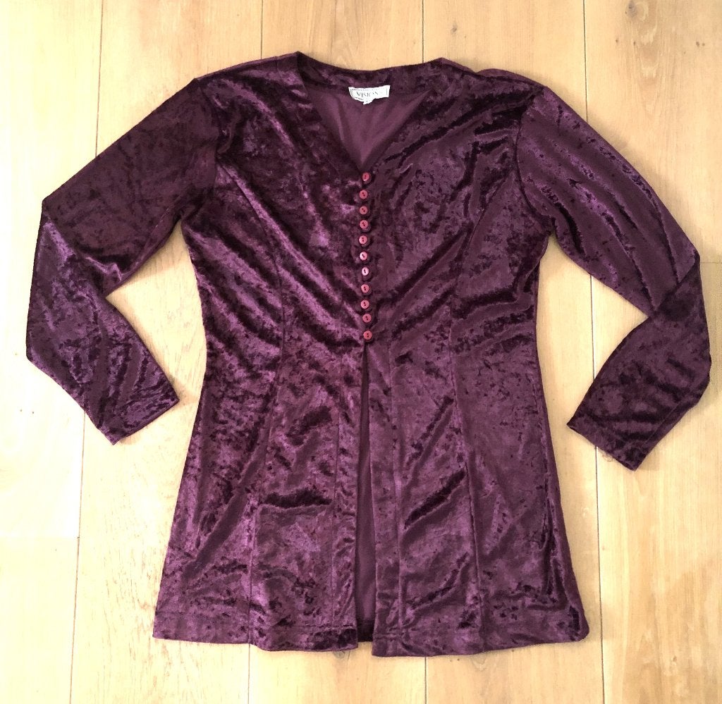 Visions vintage top / tuniek in paars maat L / XL - 42/44, Paars, Maat 42/44 (L), Ophalen of Verzenden, Zo goed als nieuw