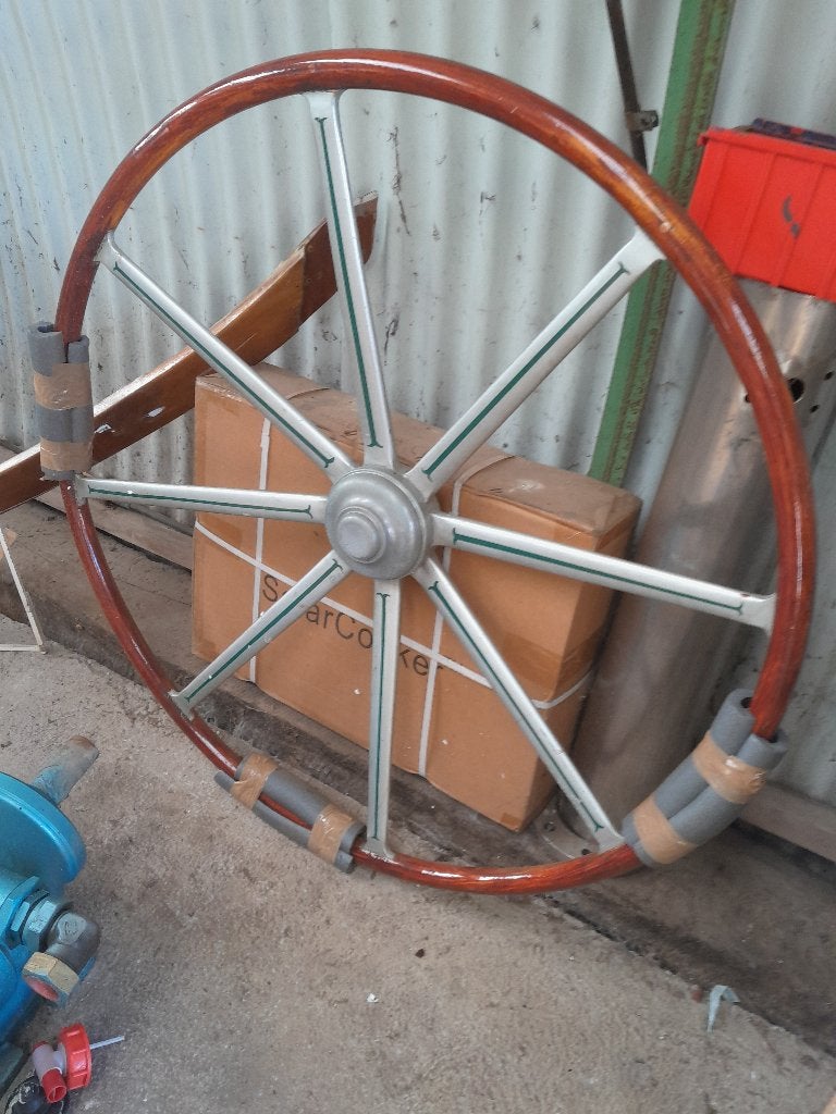Vintage Alu stuurwiel met RVS stuurstand, zeer goede staat, Watersport en Boten, Accessoires en Onderhoud, Ophalen, Zo goed als nieuw