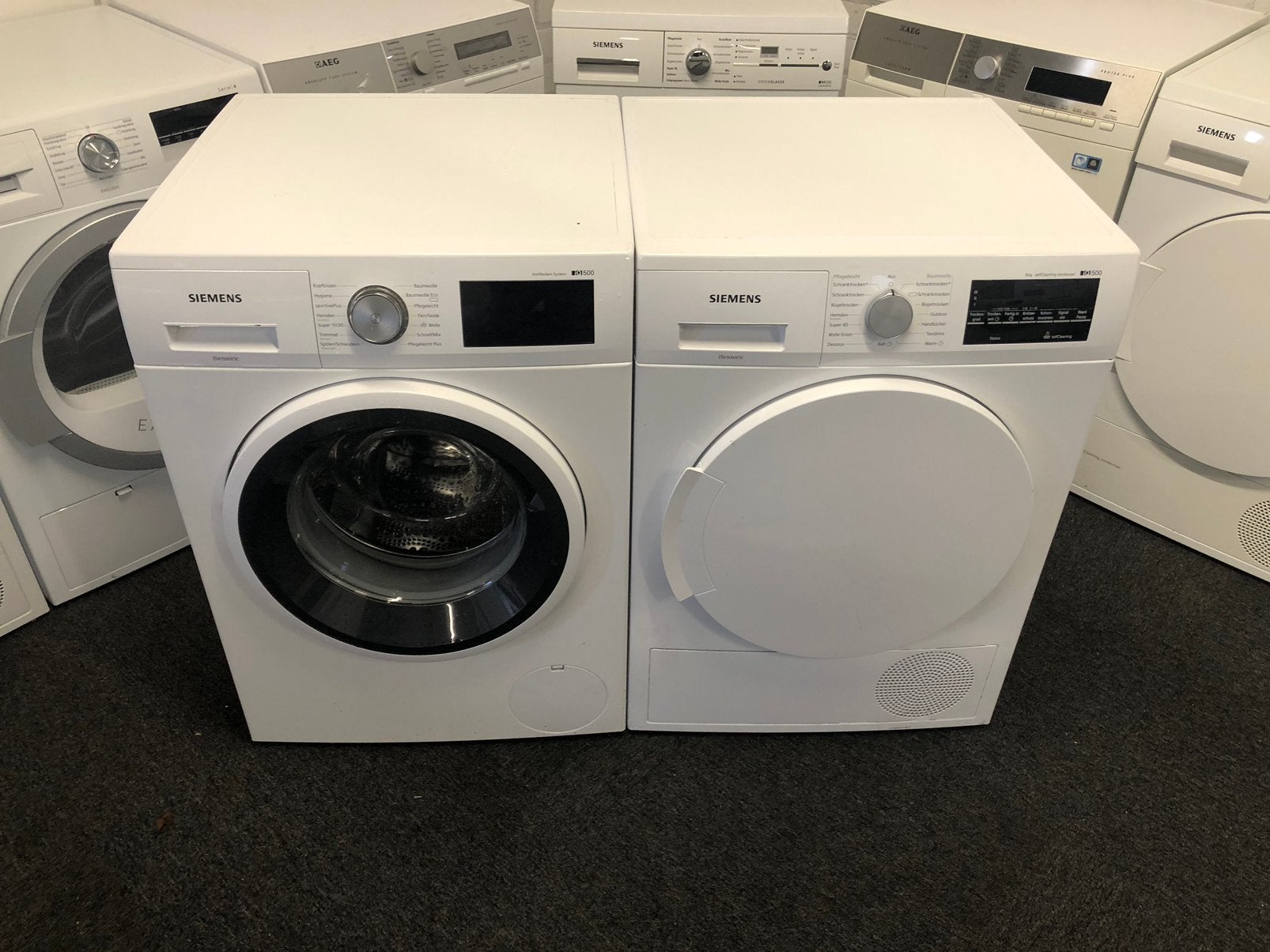 €599 SET A+++ 8kg Wasmachine Warmtepomp droger Siemens iQ500, Witgoed en Apparatuur, Ophalen, Minder dan 85 cm, Overige typen