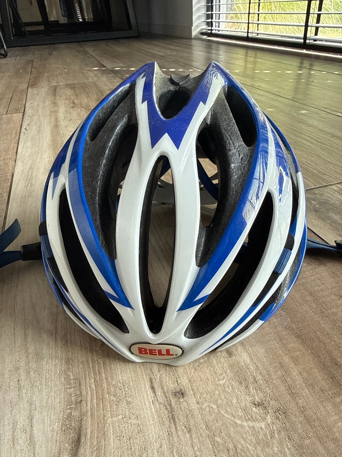 Bell Fietshelm - Maat L - Blauw/Wit, Ophalen of Verzenden, Gebruikt, L, Heer of Dame