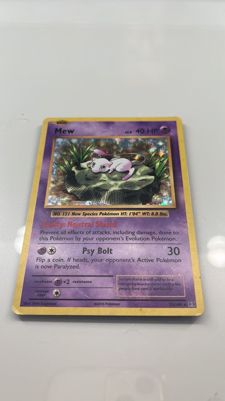 Mew Pokemon Evolutions #53, Ophalen of Verzenden, Zo goed als nieuw, Losse kaart, Foil