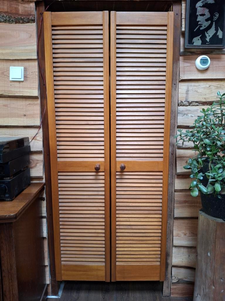 Houten louvredeur 168x37 cm inclusief scharnieren, Ophalen, Gebruikt, Minder dan 80 cm, Binnendeur