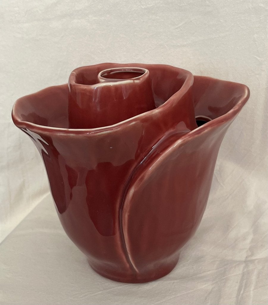 Des Pots roos-vaas 18 cm, Ophalen of Verzenden, Zo goed als nieuw, Geschikt voor droogbloemen, Steen/keramiek
