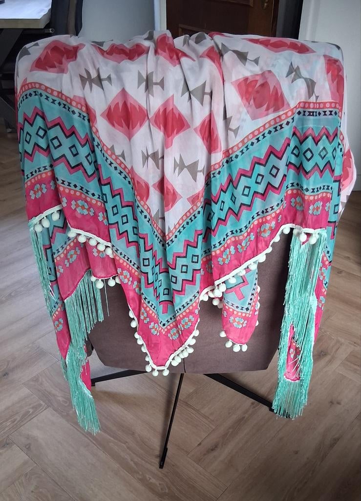 Boho sjaal met franjes en pompons, Ophalen