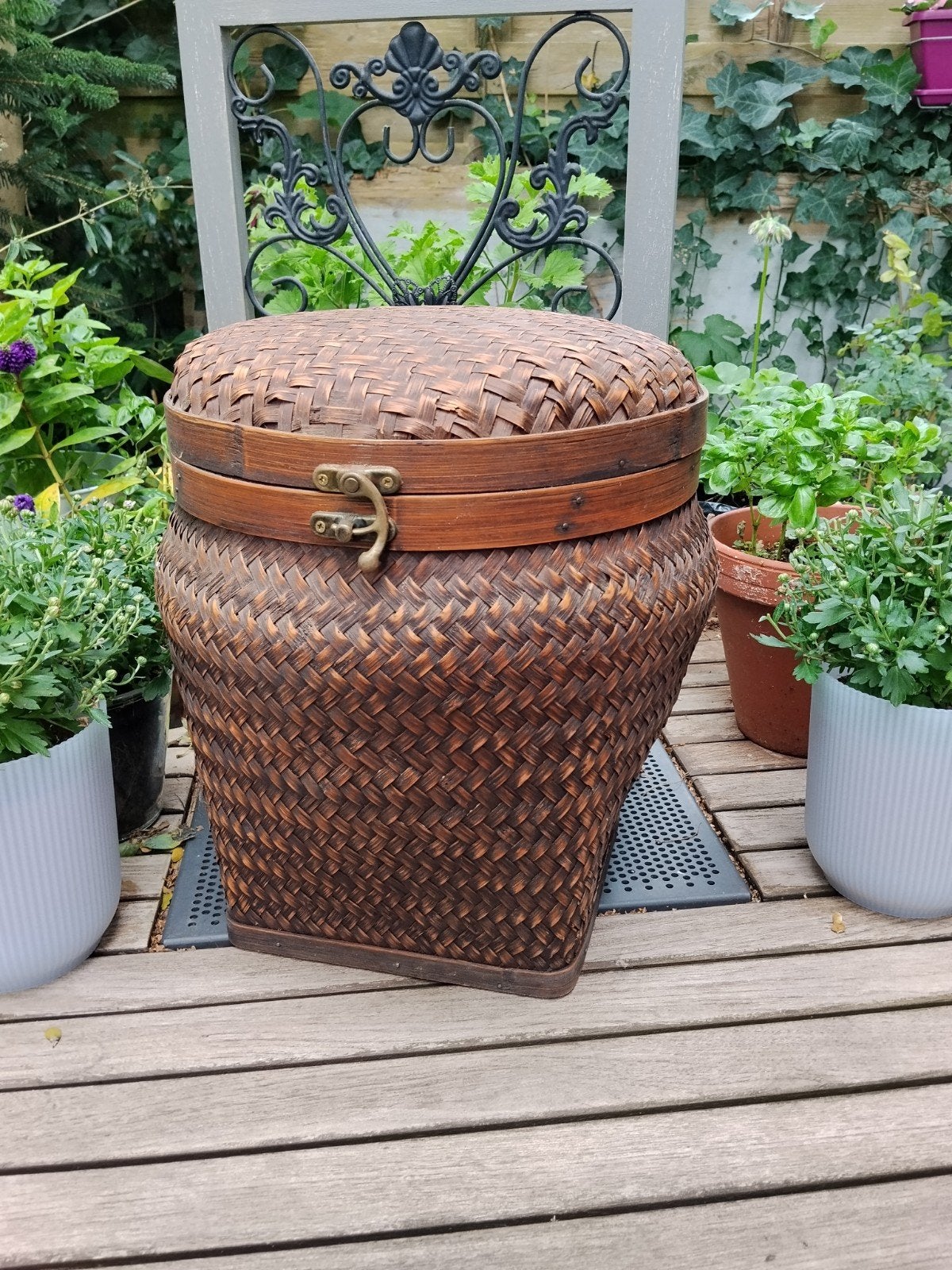 Prachtige rotan mand, rieten mand, Ophalen of Verzenden