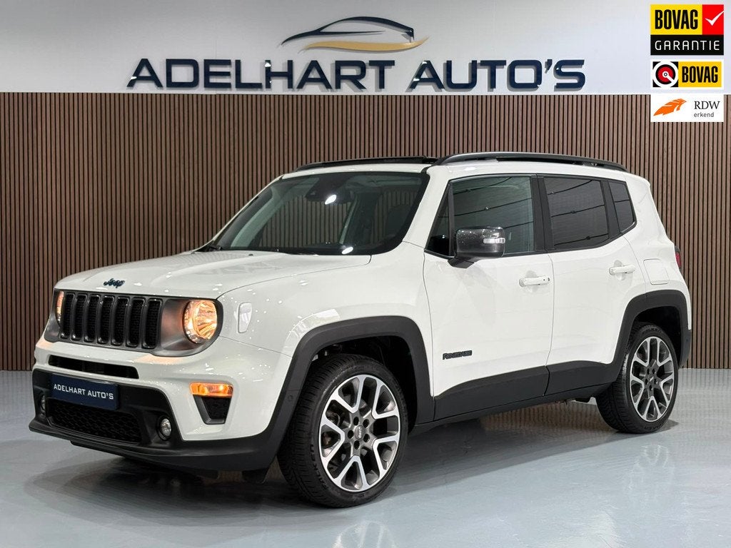 Jeep Renegade 4xe 240 PK Plug-in Hybrid Electric S / Panoram, Auto's, Jeep, Automaat, Automatische klimaatregeling, Gebruikt, Wit
