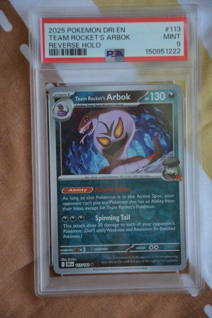 Arbok Destined Rivals Reverse Foil PSA 9, Ophalen of Verzenden, Gebruikt, Losse kaart, Foil