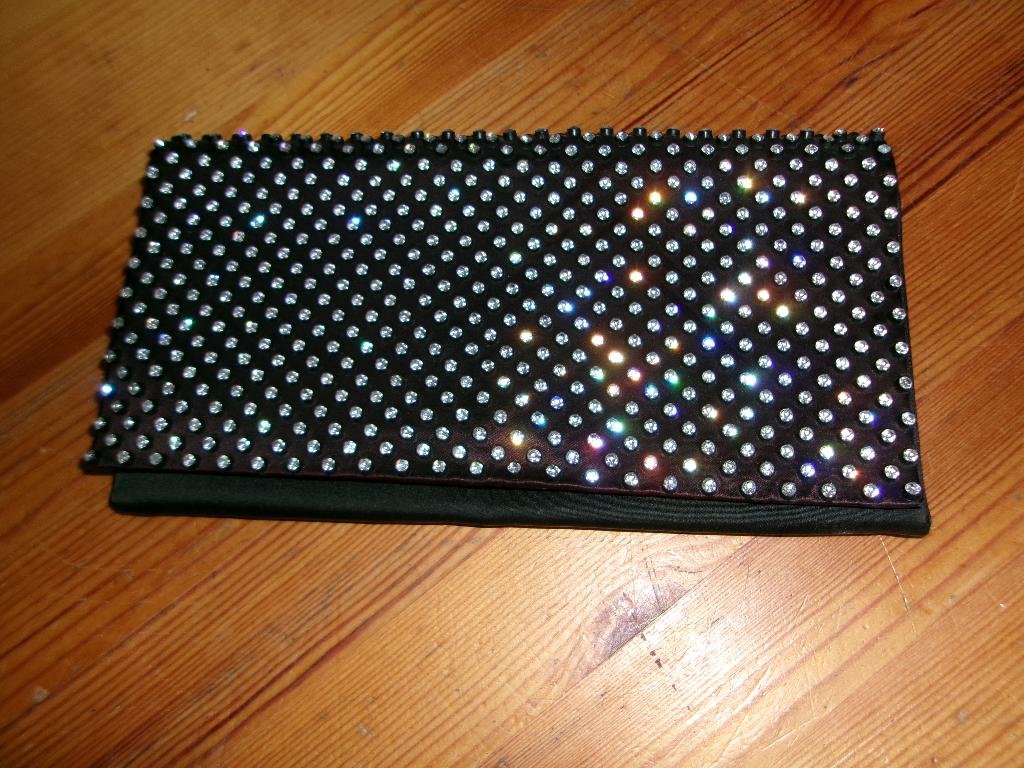 Handtasje zwart met strass steentjes, Ophalen of Verzenden, Gebruikt, Zwart, Handtas