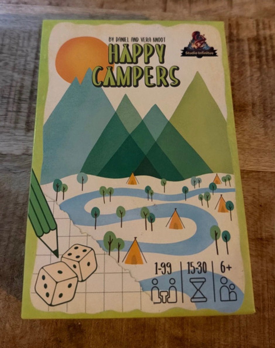 Spel: Happy Campers, Ophalen of Verzenden, Zo goed als nieuw
