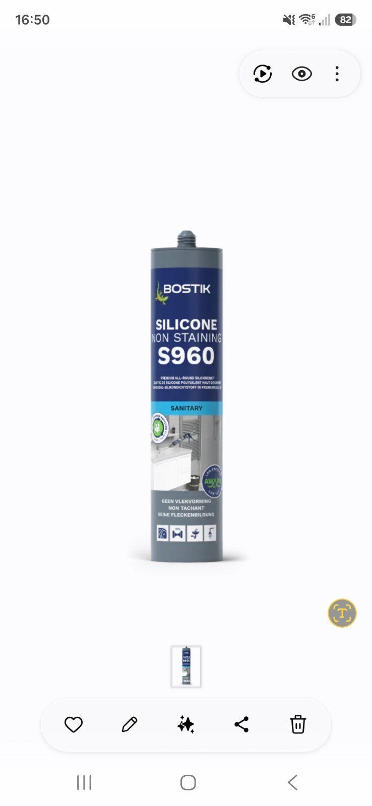 partij Bostik Silicone S960 Non Staining sanitairkit trijs, Doe-het-zelf en Verbouw, Isolatie en Afdichting, Minder dan 4 cm, Overige materialen