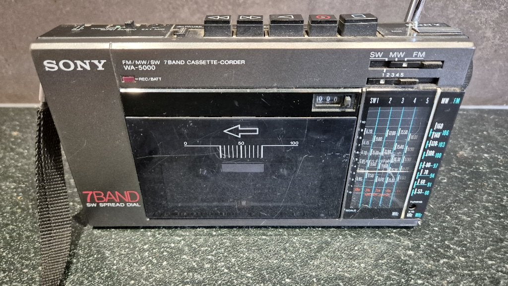 Sony WA5000 cassetterecorder, radio is stuk. 5A14, Audio, Tv en Foto, Cassettedecks, Tweedehands verkoop, Tweedehands verkoop