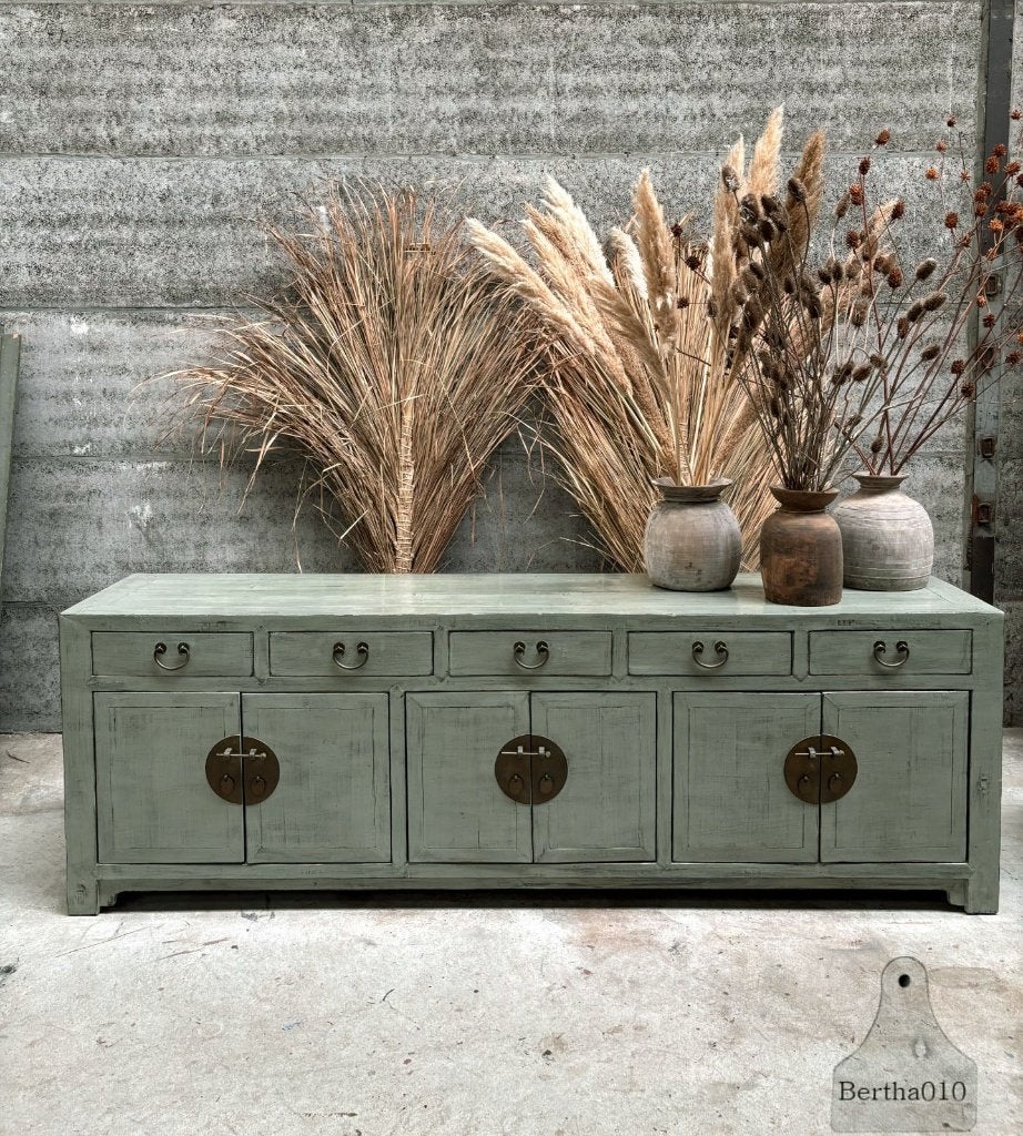 Prachtig lang oud Chinees dressoir lengte 264 cm, Ophalen