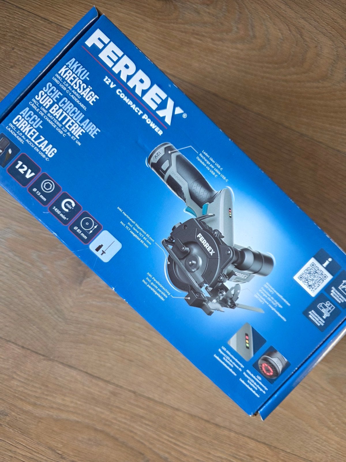 Ferrex Accu Cirkelzaag 12V Compact Power, Minder dan 30 mm, Cirkelzaag, Ferrex, Nieuw