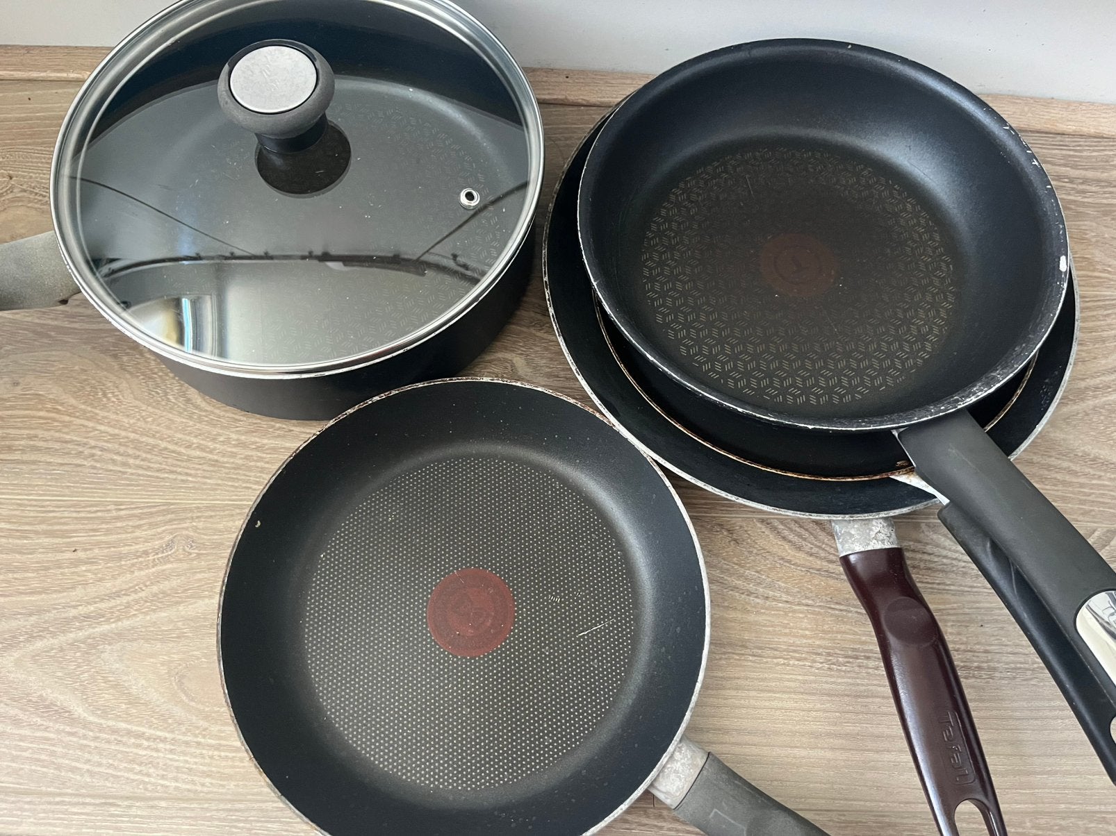 Tefal pannen, Overige materialen, Pannenset, Ophalen of Verzenden, Gebruikt