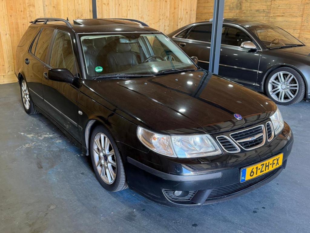 Saab 9-5 Estate 2.3 Turbo Aero 2001 Youngtimer Schuifdak VEE, 4 cilinders, 2290 cc, Leder en Stof, Zwart