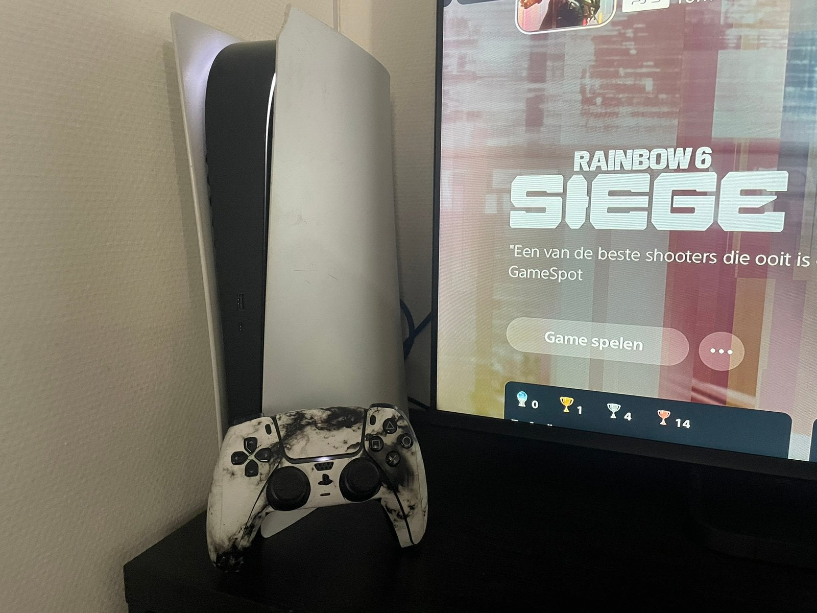 Ps5 digital met custom controller, Spelcomputers en Games, 500 GB, Ophalen of Verzenden, Zo goed als nieuw, Met 1 controller
