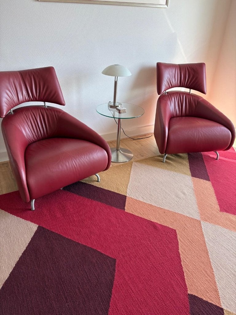 Twee Leolux fauteuils, Ophalen, Zo goed als nieuw, 75 tot 100 cm, Leer