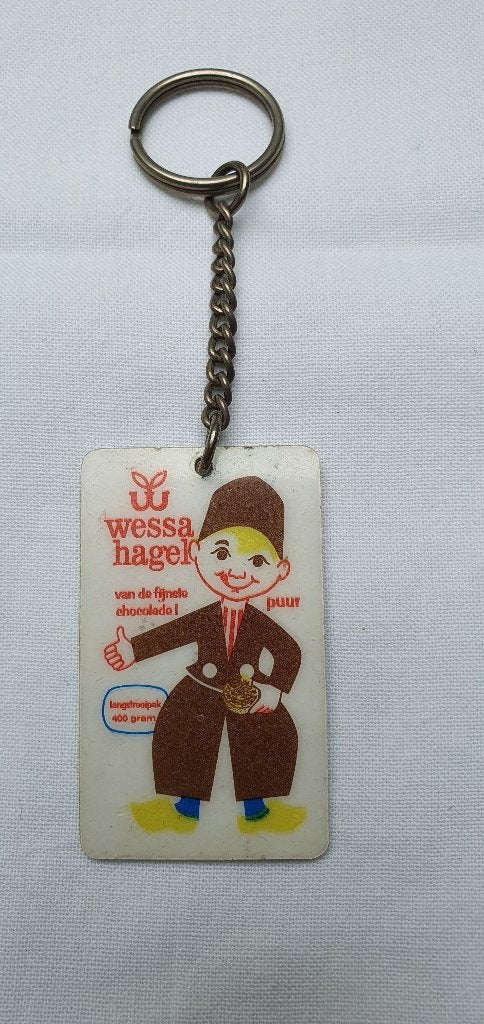 Oude Wessa Hagel en Vlokken Reclamesleutelhanger–Jaren 60/70, Ophalen of Verzenden, Gebruikt, Merk