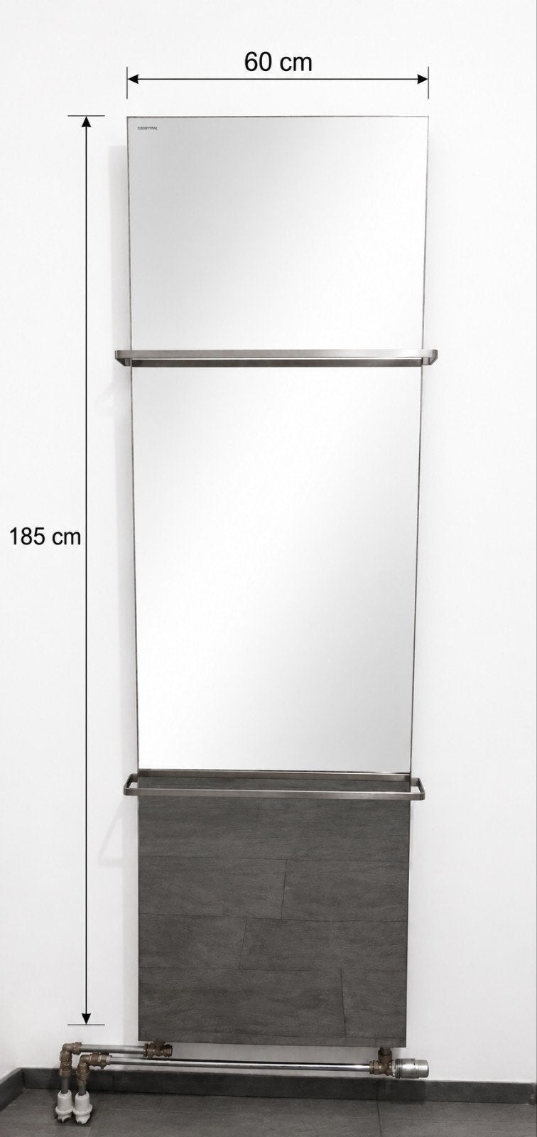 Cordivari Design spiegelradiator 185x60 cm, Ophalen, Gebruikt, Overige typen, 150 tot 200 cm