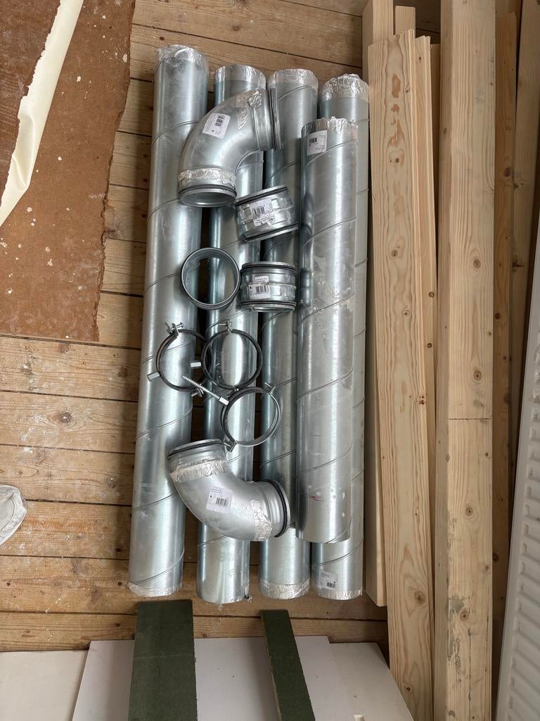Spirobuizen 100mm met bochten en klemmen, Ophalen, Nieuw, Ventilator