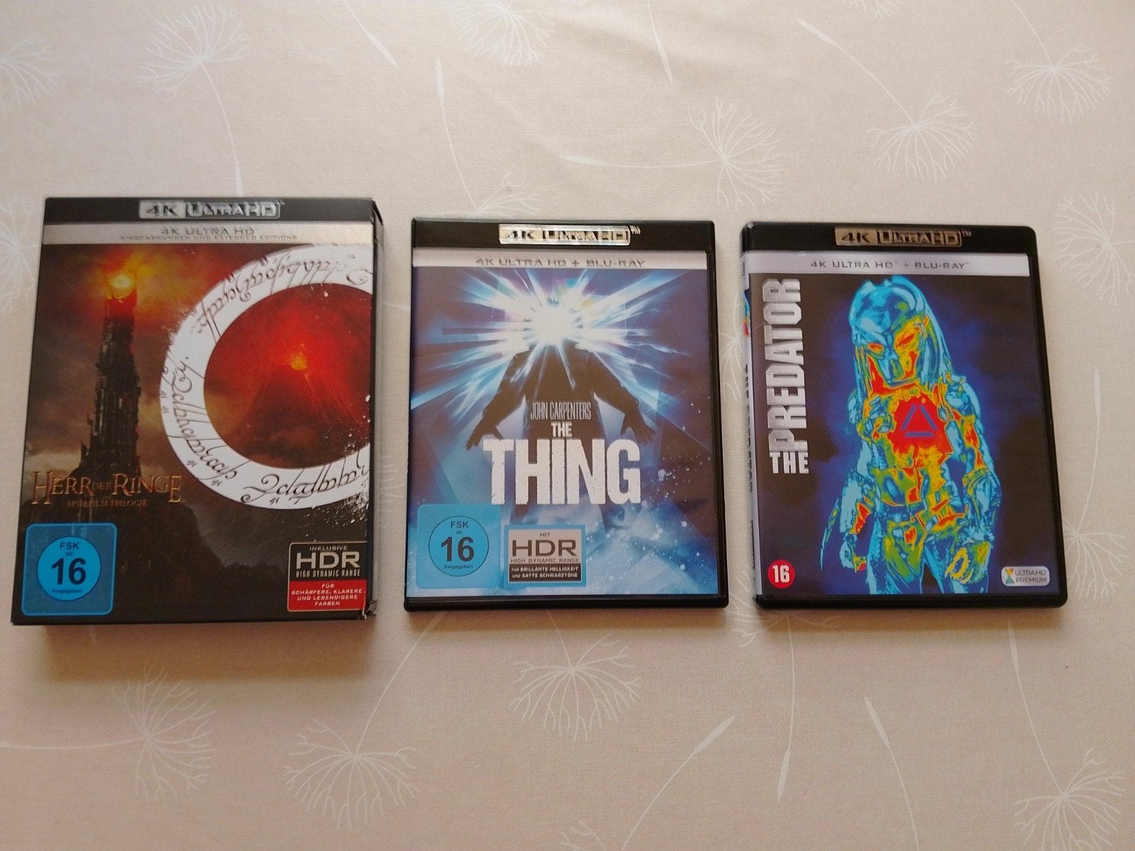 Lord Of The Rings, The Thing en The Predator 4k UHD Blu Ray, Cd's en Dvd's, Engels, Vanaf 16 jaar, Nederlands, Science Fiction en Fantasy
