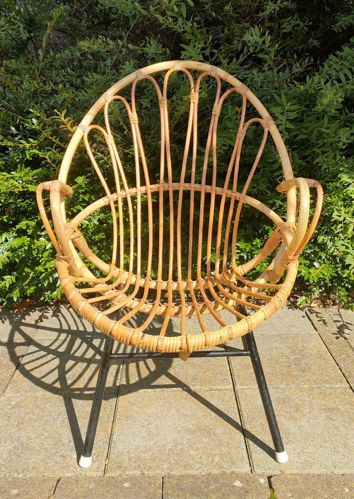 Rohe vintage stoel rotan stoel fauteuil stoeltje boho, Huis en Inrichting, Ophalen, Gebruikt, Bruin, Vintage