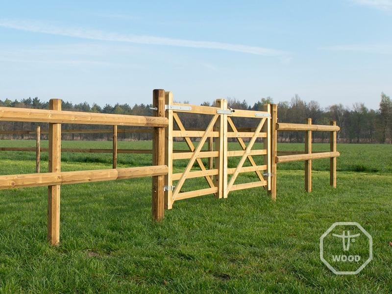 Enkele en dubbele houten poort | 0,9-1,5 m | Afrastering, Dieren en Toebehoren, Weidegang, 4 paarden of pony's of meer