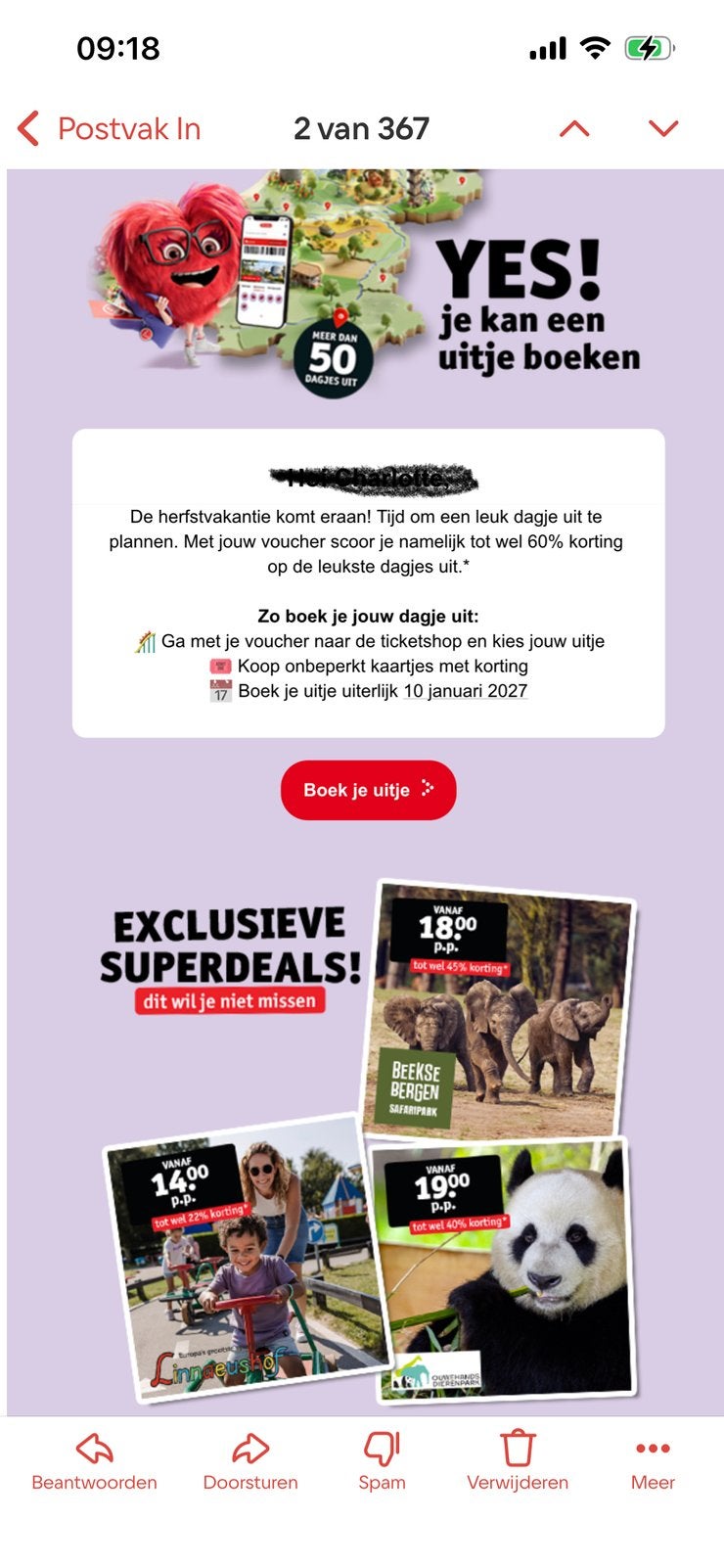Kortingsvoucher Dagjesuit, Tickets en Kaartjes, Drie personen of meer, Kortingskaart