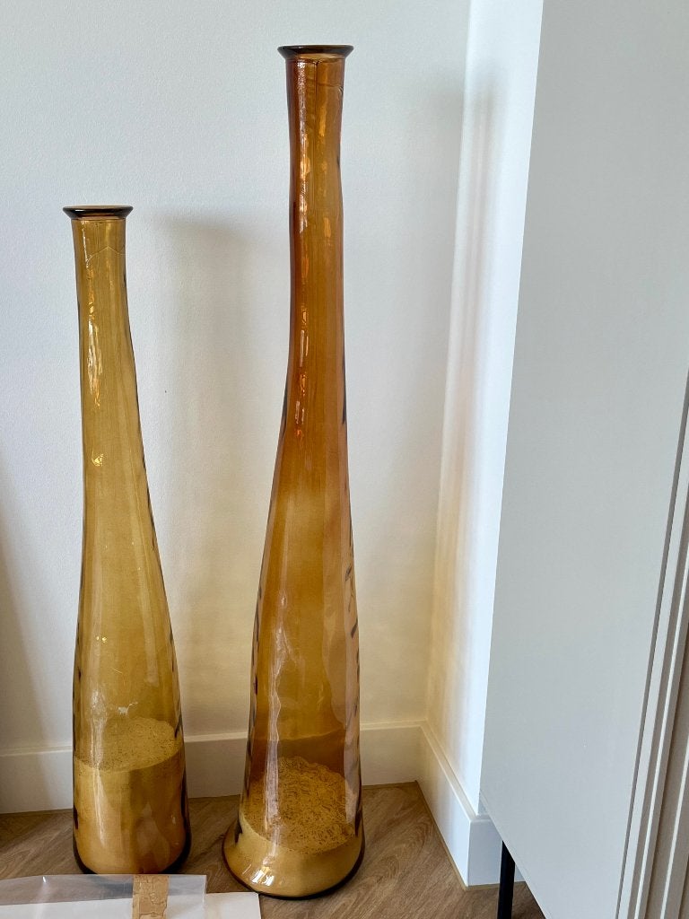 Vintage XXL vloervazen 100-120 cm hoog, Ophalen, Gebruikt, Bruin, 120 cm