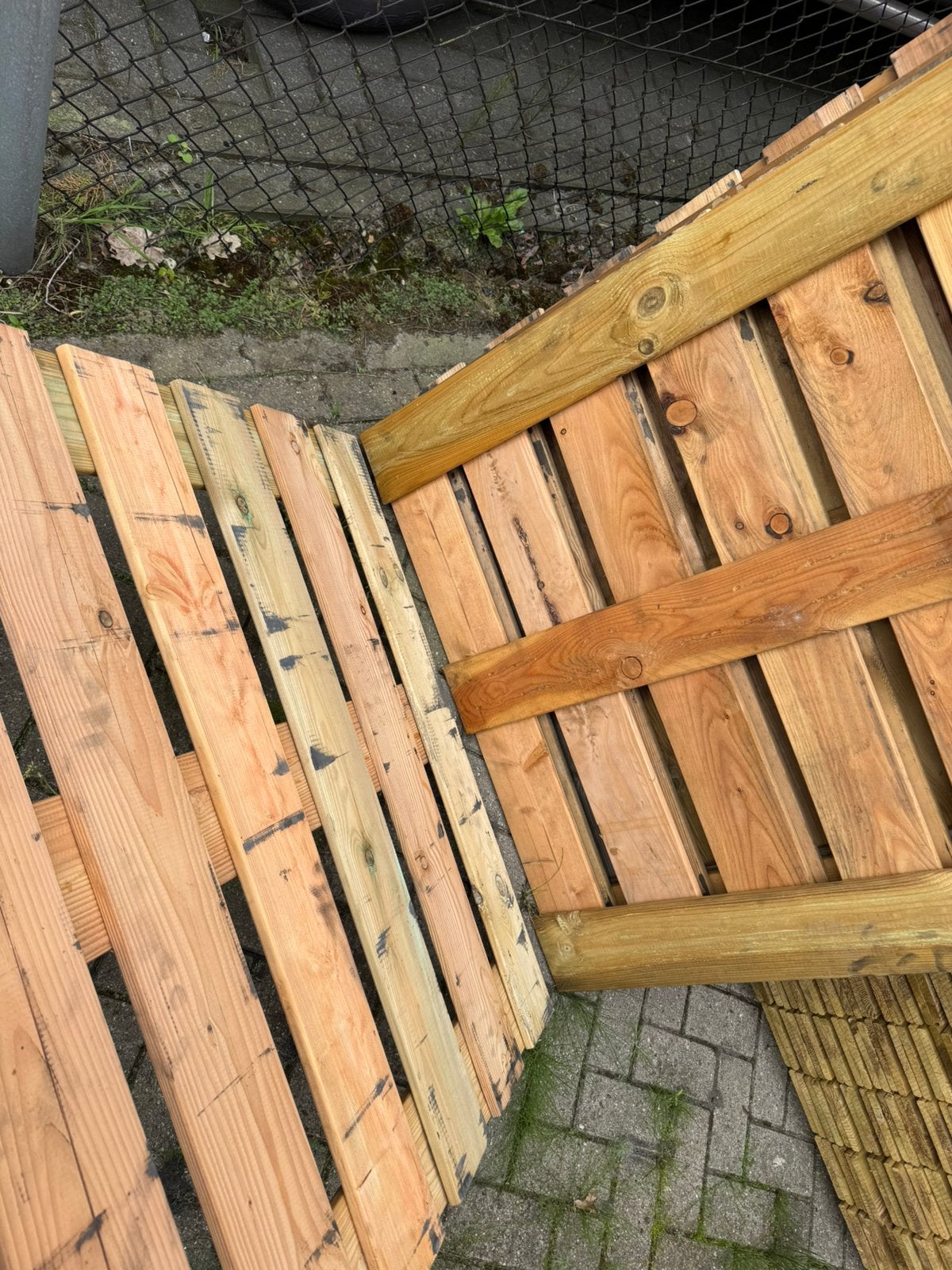 50 stuks tuinplanken hekjes 100x100 cm, Doe-het-zelf en Verbouw, Hout en Planken, Ophalen, Minder dan 25 mm, Nieuw, Pallet
