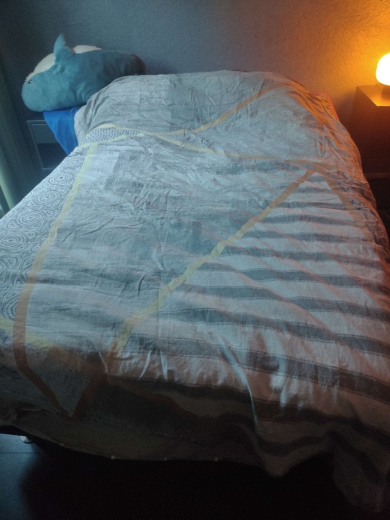 Boxspring 120x200 cm met beddengoed, Huis en Inrichting, Slaapkamer | Boxsprings, Ophalen, Gebruikt, Zwart, Twijfelaar