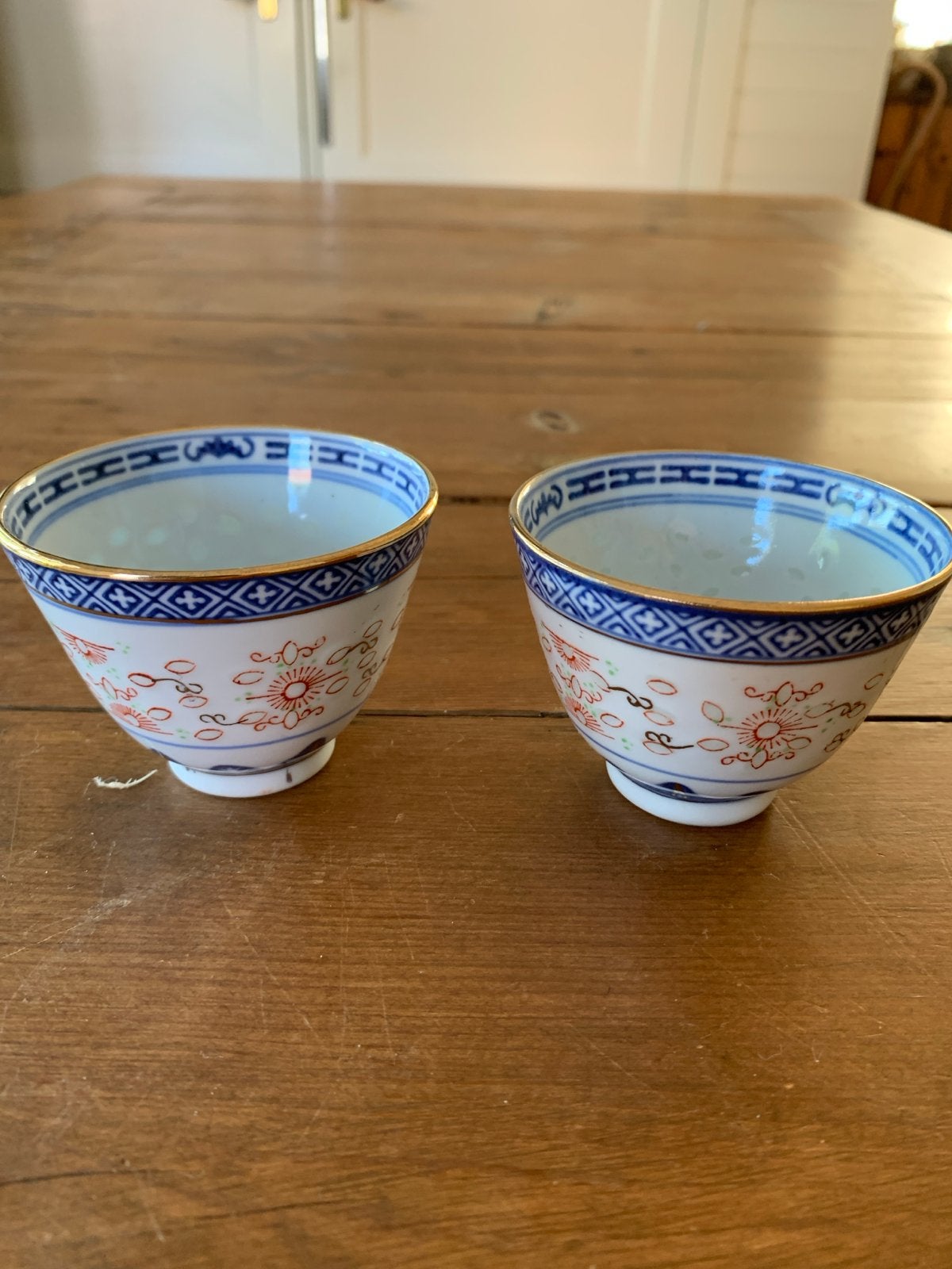 Set van 2 Chinese rijstkommen, 7cm doorsnee, Ophalen