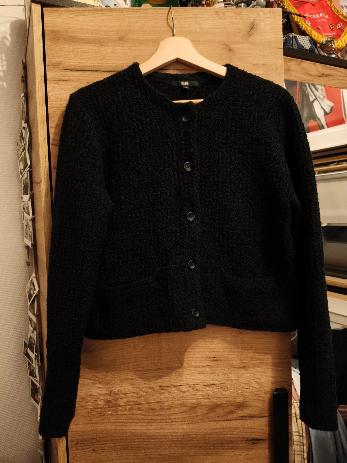 Uniqlo Zwart Gebreid Vest Maat M, Uniqlo, Ophalen of Verzenden, Maat 38/40 (M)
