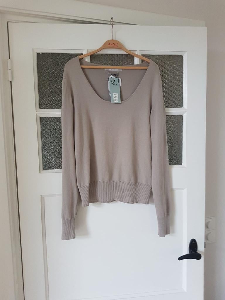 René van der wijck beige-grijze trui, xl, Ophalen of Verzenden, Nieuw, Maat 46/48 (XL) of groter, Beige