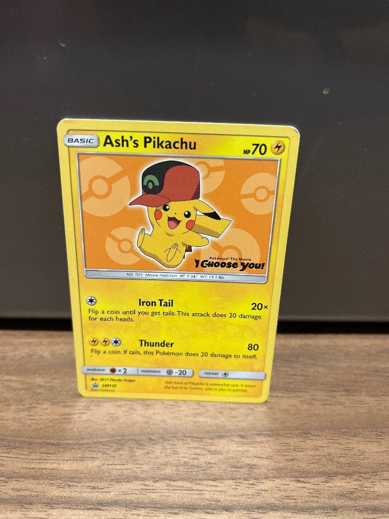 Ash's Pikachu Pokémon Kaart - I Choose You! Movie Promo, Ophalen, Zo goed als nieuw, Losse kaart